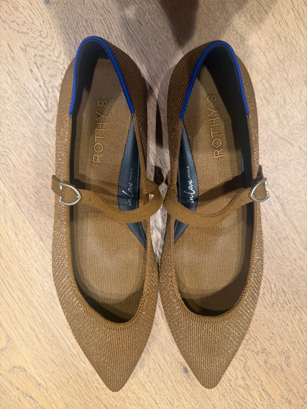 Rothy's Brown Mary Jane Flats with Buckle Strap